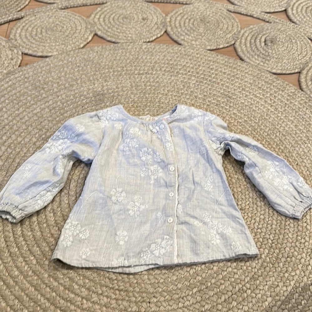 Zara baby girl embroidered button blouse 2/3Y